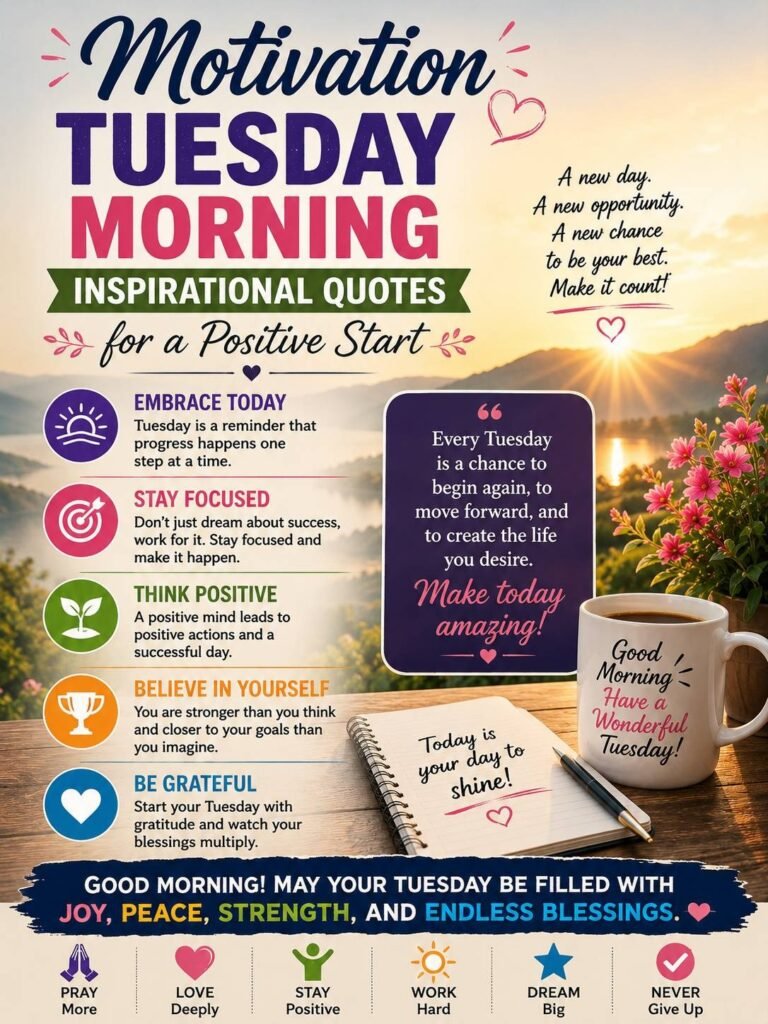 Motivation Tuesday Morning Inspirational Quotes for a Positive Start