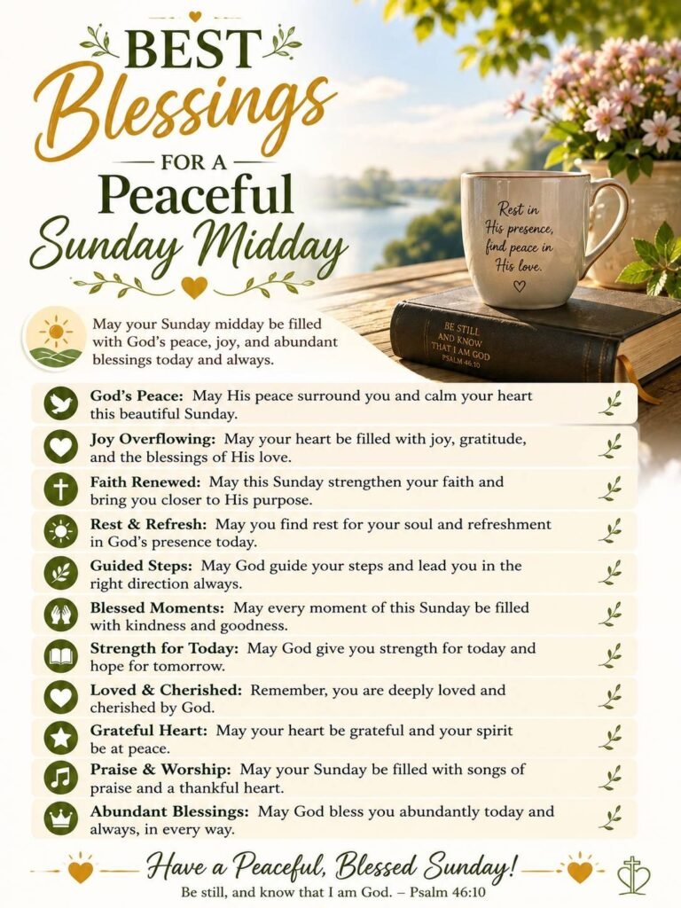 Best Blessings for a Peaceful Sunday Midday