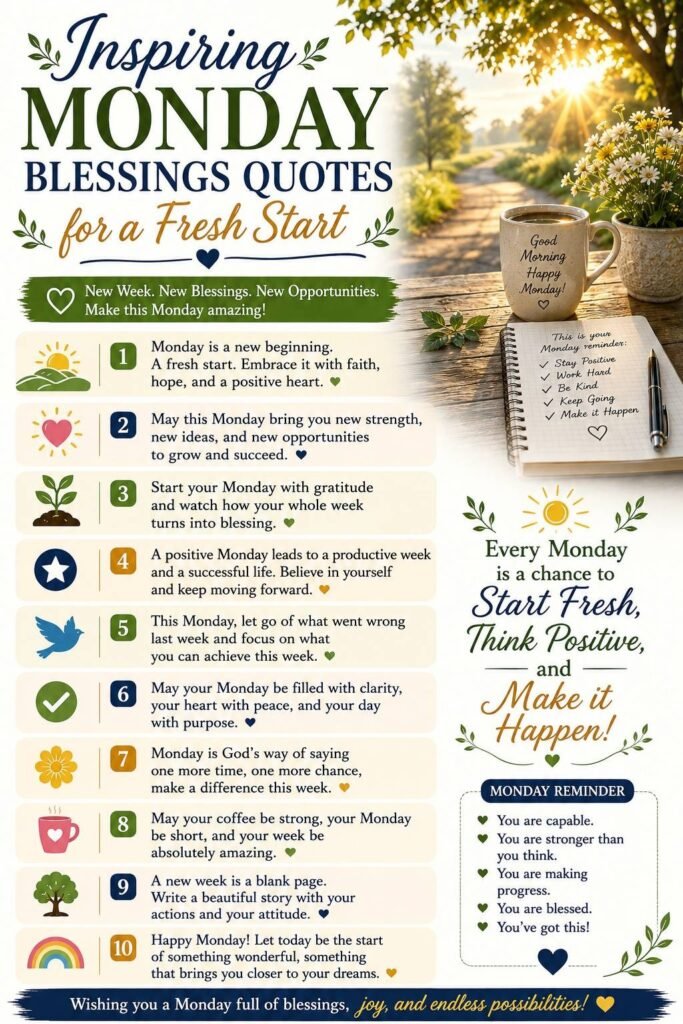 Inspiring Monday Blessings Quotes for a Fresh Start