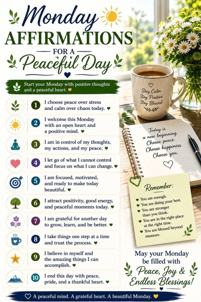 Monday Affirmations for a Peaceful Day
