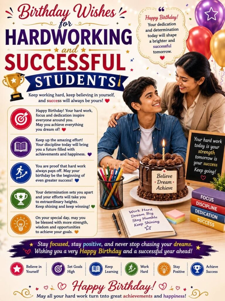 Birthday Wishes for Hardworking and Successful Students