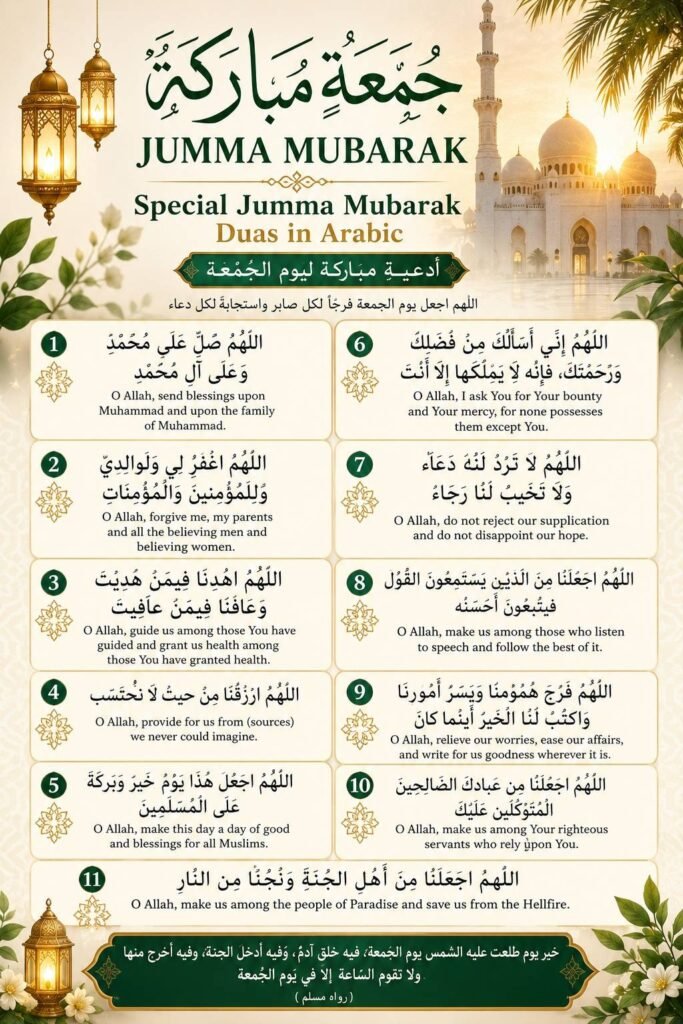 Special Jumma Mubarak Duas in Arabic