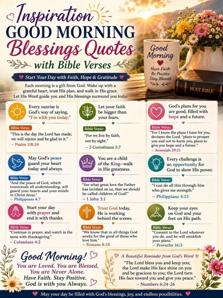 Inspiration Good Morning Blessings Quotes with Bible Verses