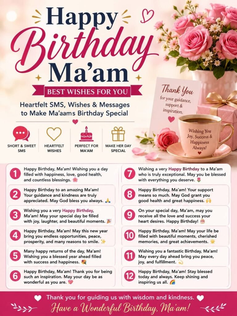 Happy birthday mam SMS