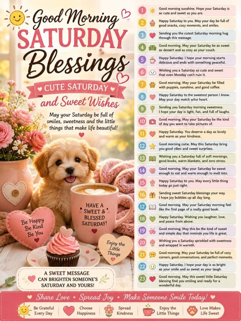 Cute Saturday Blessings and Sweet Wishes