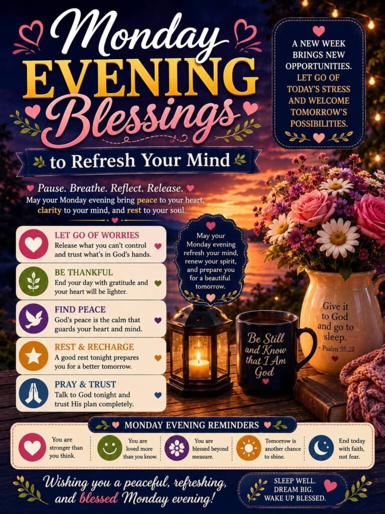 Monday Evening Blessings to Refresh Your Mind