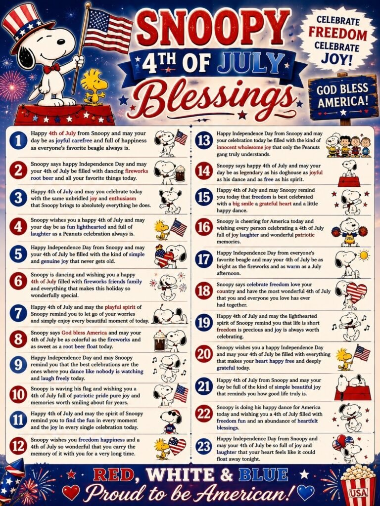 Snoopy 4th Of July Blessings