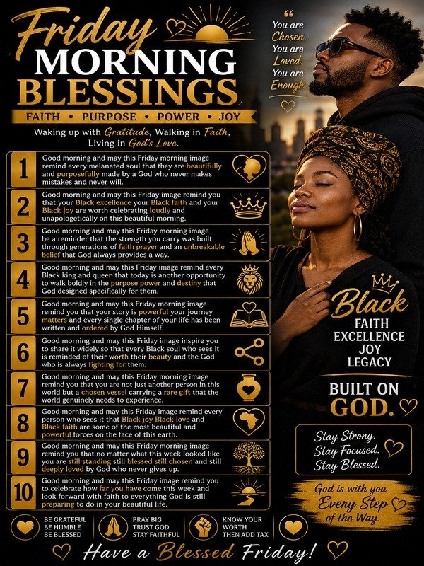 Friday Morning Blessings Black Images