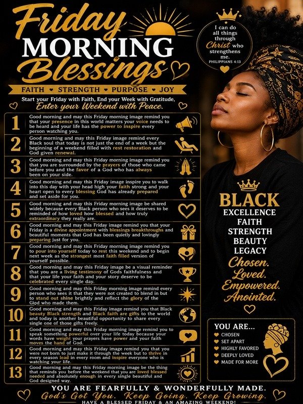 Friday Morning Blessings Black 