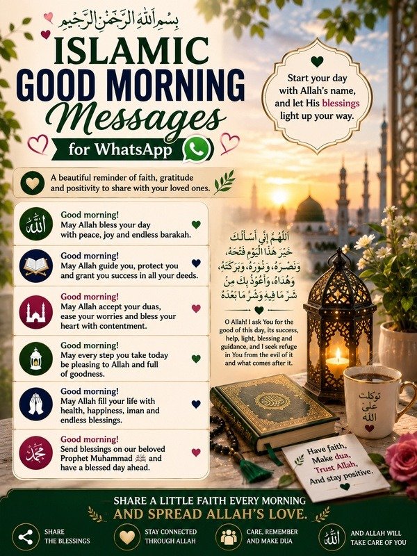 Islamic Good Morning Messages for WhatsApp