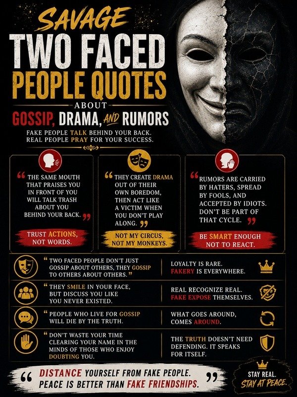 Savage Two Faced Quotes About Gossip, Drama, and Rumors