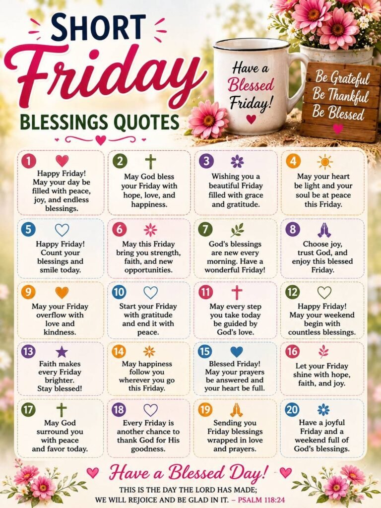 Short Friday blessings quotes