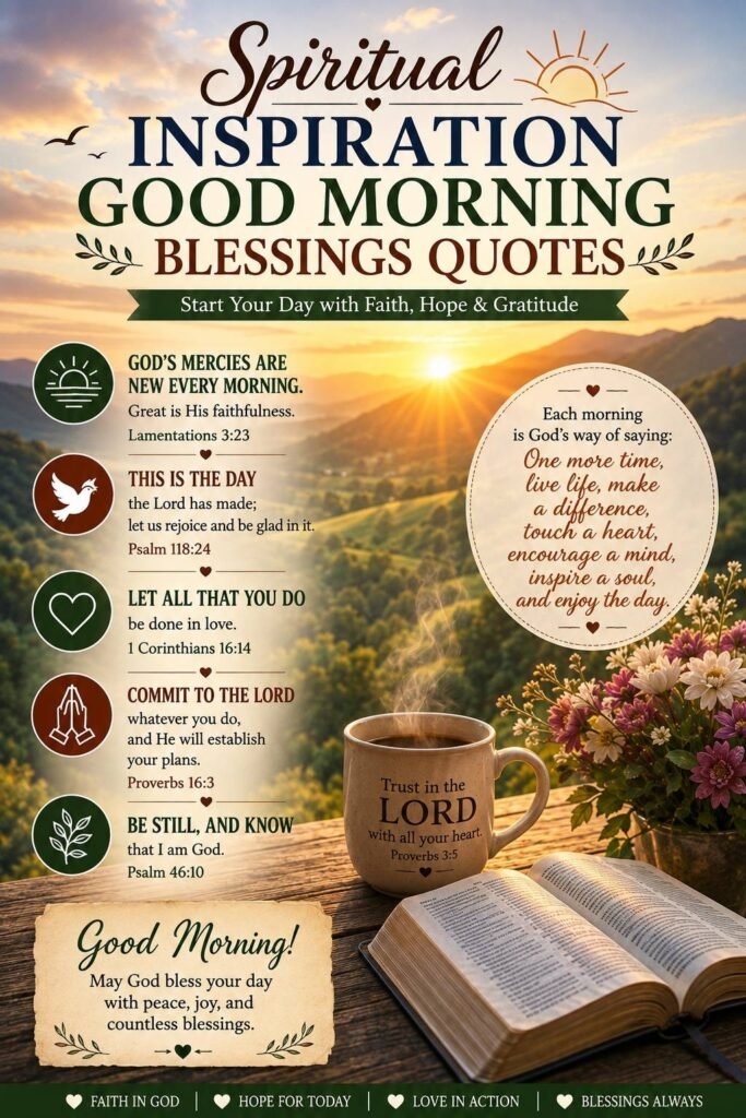Spiritual Inspiration Good Morning Blessings Quotes in English