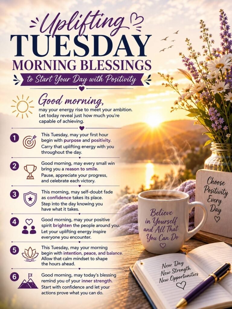 Uplifting Tuesday Morning Blessings to Start Your Day with Positivity