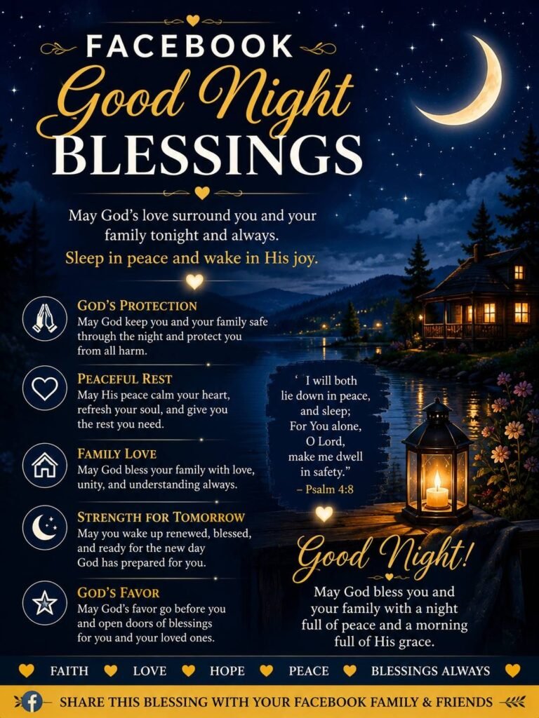 Facebook good night blessings