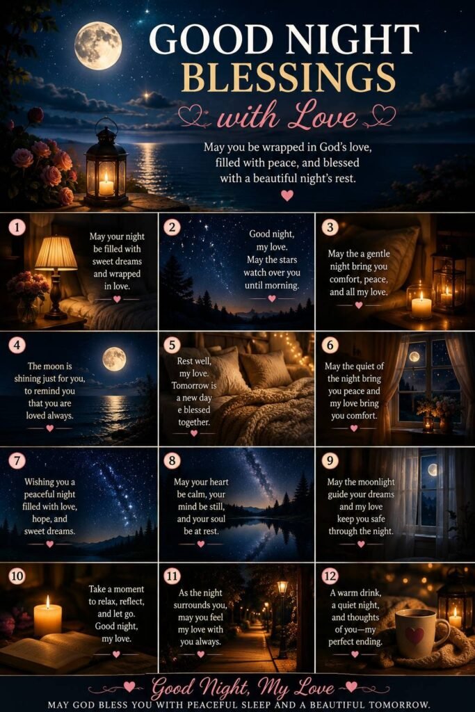 Good night blessings Images with Love