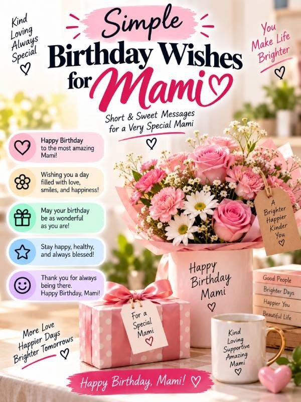 🎈 Simple Birthday Wishes for Mami