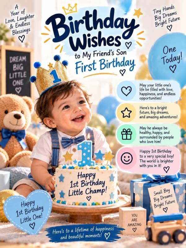 Birthday wishes to my friend son first birthday ❤️