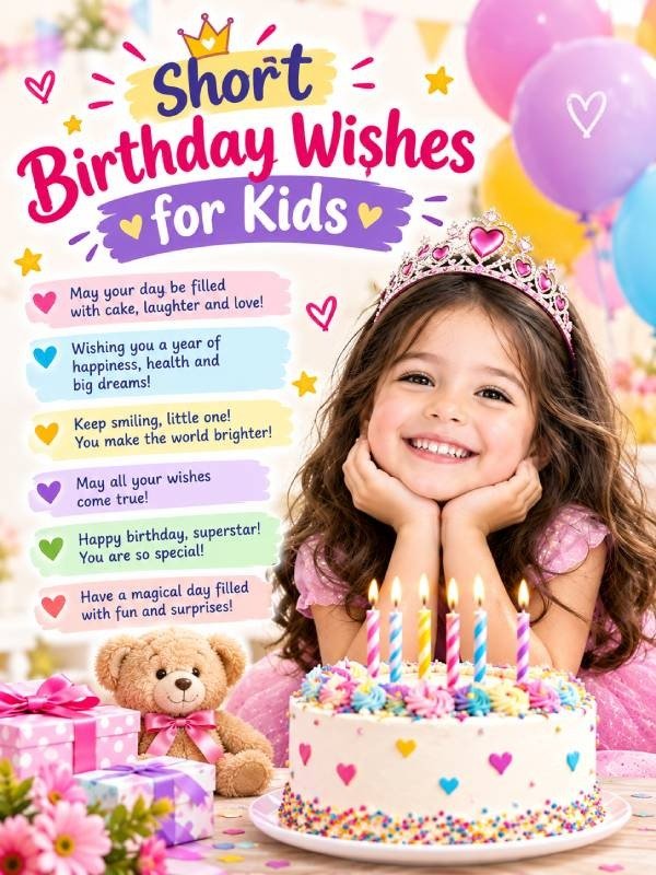 Short Birthday Wishes for Kids