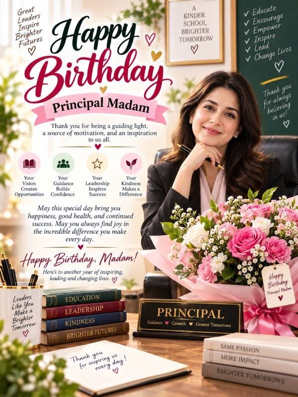 Motivational Birthday Wishes for Principal Madam