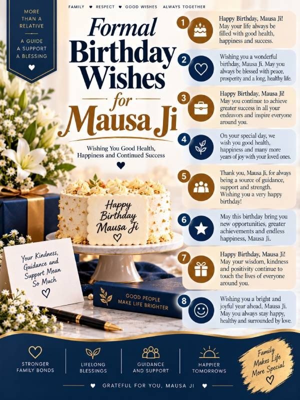 Short Birthday Wishes for Mausa Ji