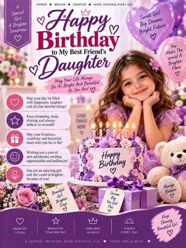 Birthday Wishes for Best Friend's Daughter in English