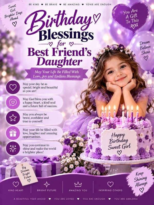 Birthday Blessings for Best Friend's Daughter