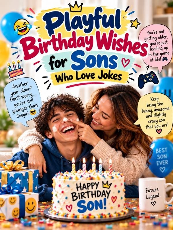 Playful Birthday Wishes for Sons Who Love Jokes