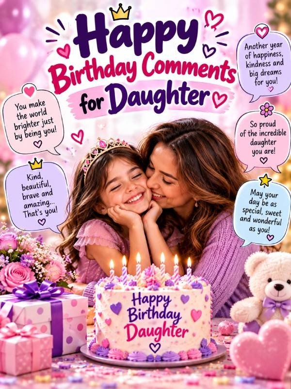 Happy birthday comments for daughter