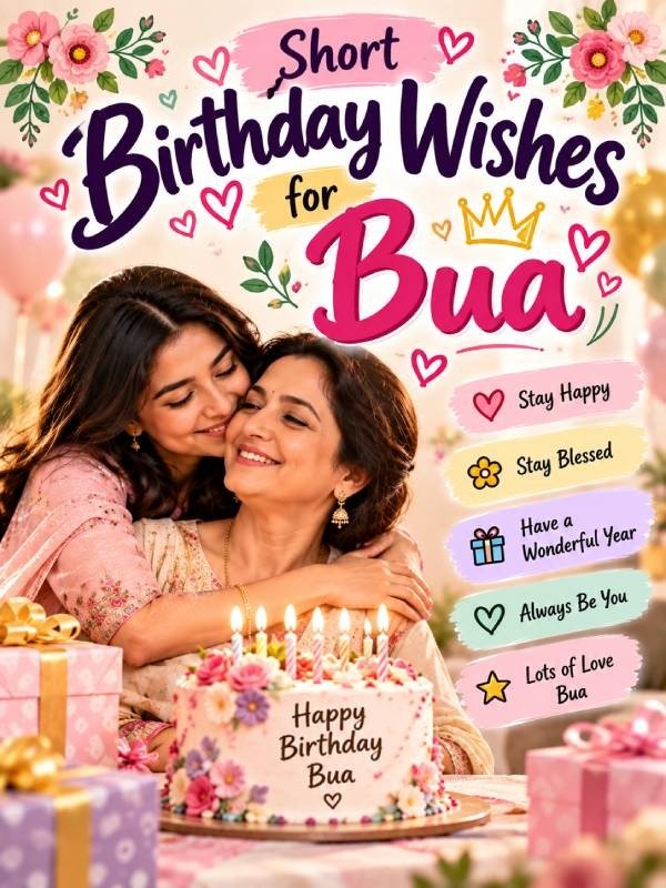 Short Birthday Wishes for Bua