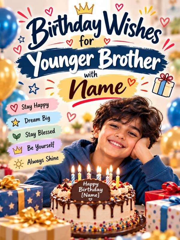 Birthday wishes for younger brother with name