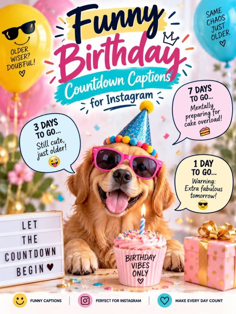 Funny Birthday Countdown Captions for Instagram