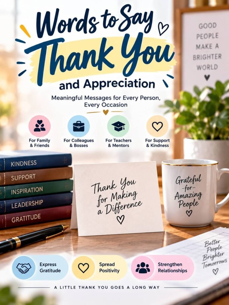 Words to Say Thank You and Appreciation