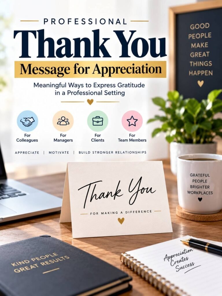 Professional Thank You Message for Appreciation