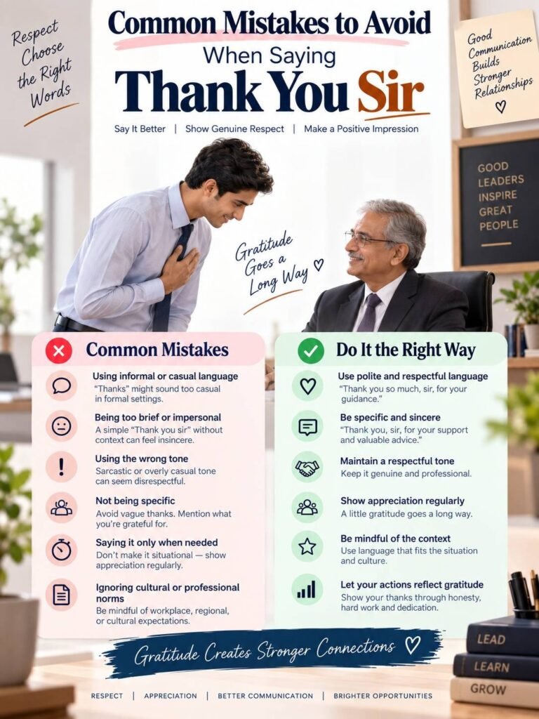 Common Mistakes to Avoid When Saying Thank You Sir
