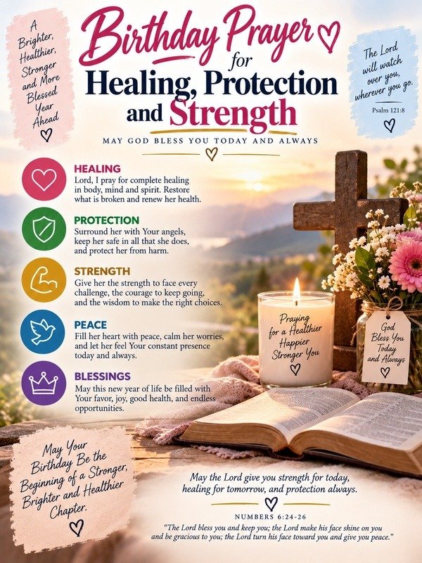 Birthday Prayer for Healing Protection and Strength