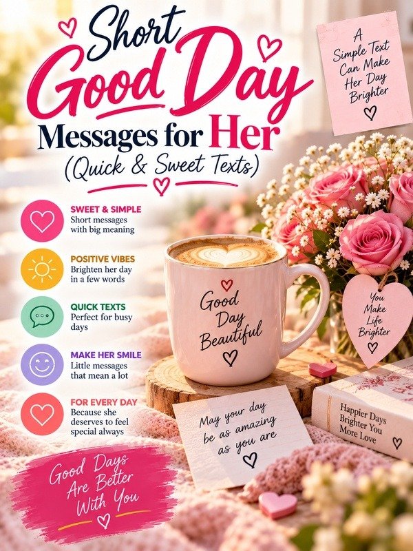 Short Good Day Messages for Her Quick and Sweet Texts