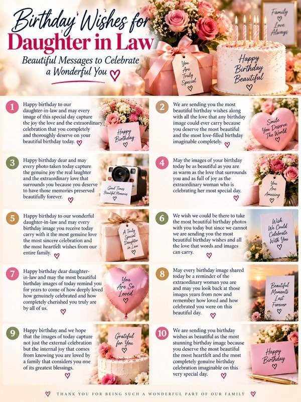 Birthday Wishes for Daughter in Law Images