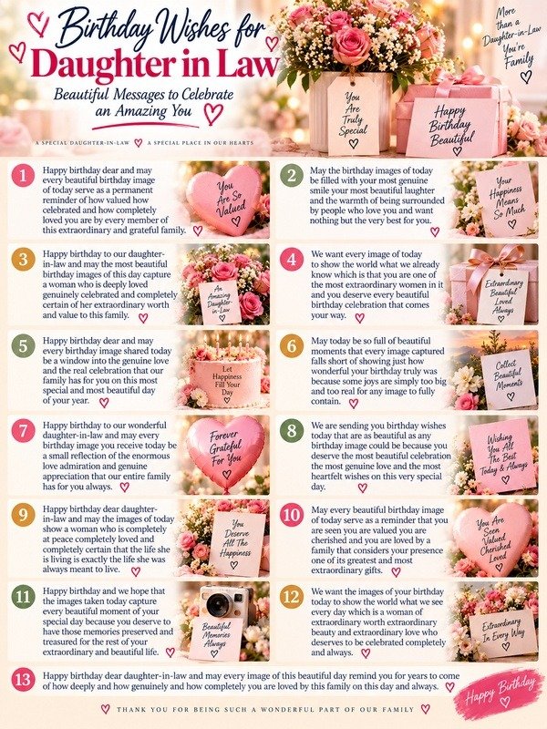 Birthday Wishes for Daughter in Law 