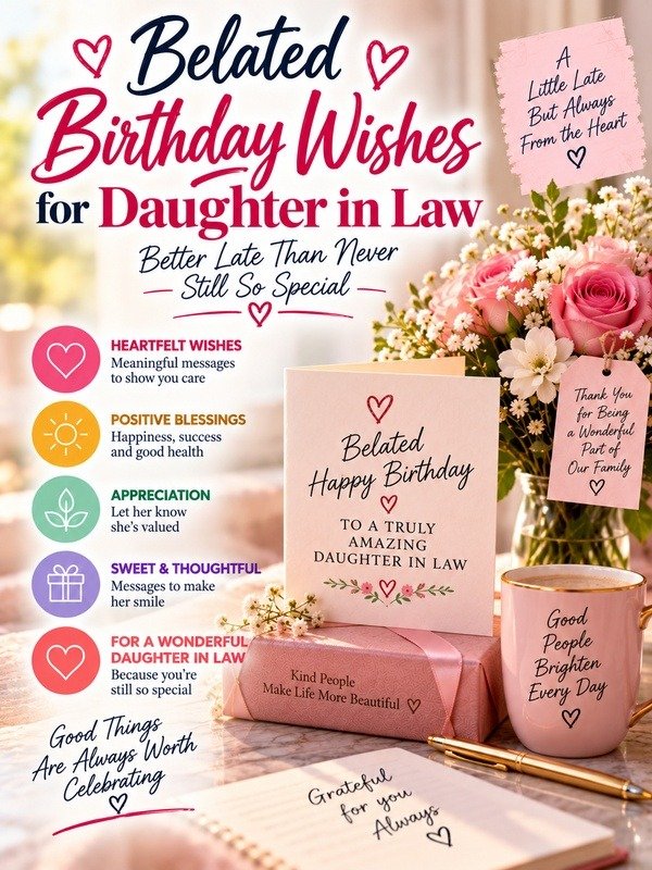 Belated Birthday Wishes for Daughter in Law
