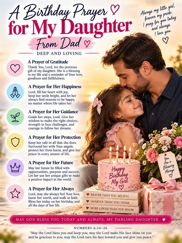Birthday Prayer for My Daughter From Dad Deep and Loving