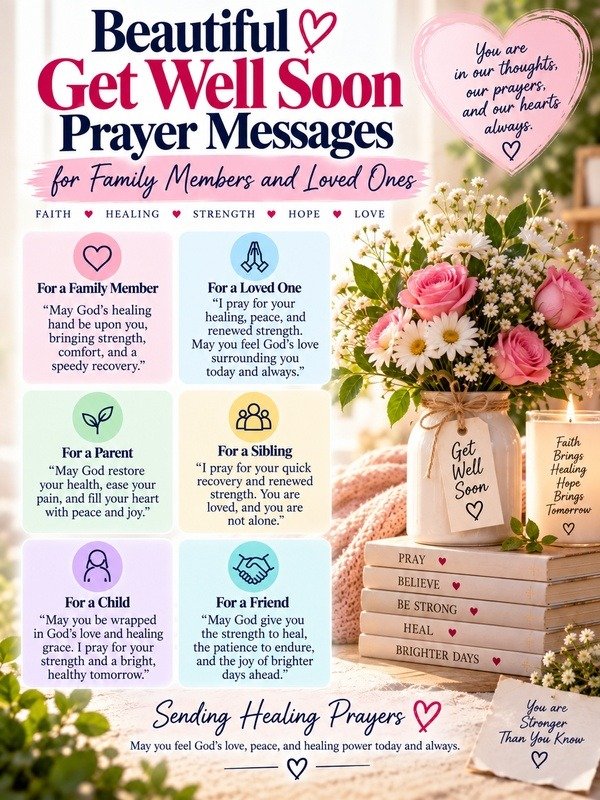 Beautiful Get Well Soon Prayer Messages for Family Members and Loved Ones