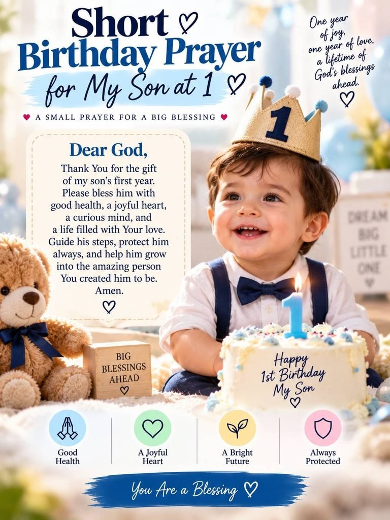 Short Birthday Prayer for My Son at 1