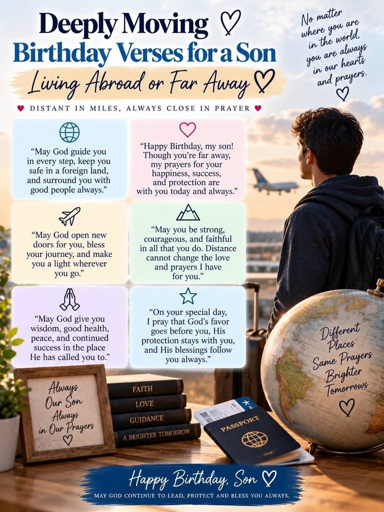 Deeply Moving Birthday Verses for a Son Living Abroad or Far Away