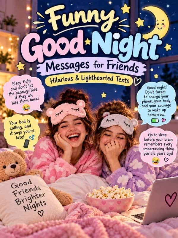 Funny Good Night Messages for Friends (Hilarious & Lighthearted Texts)