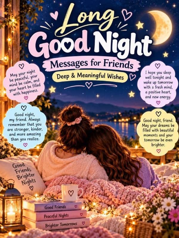 Long Good Night Messages for Friends (Deep & Meaningful Wishes)
