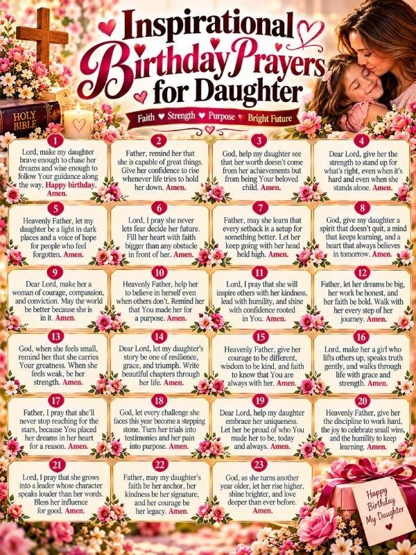 Inspirational Birthday Prayers for Daughter