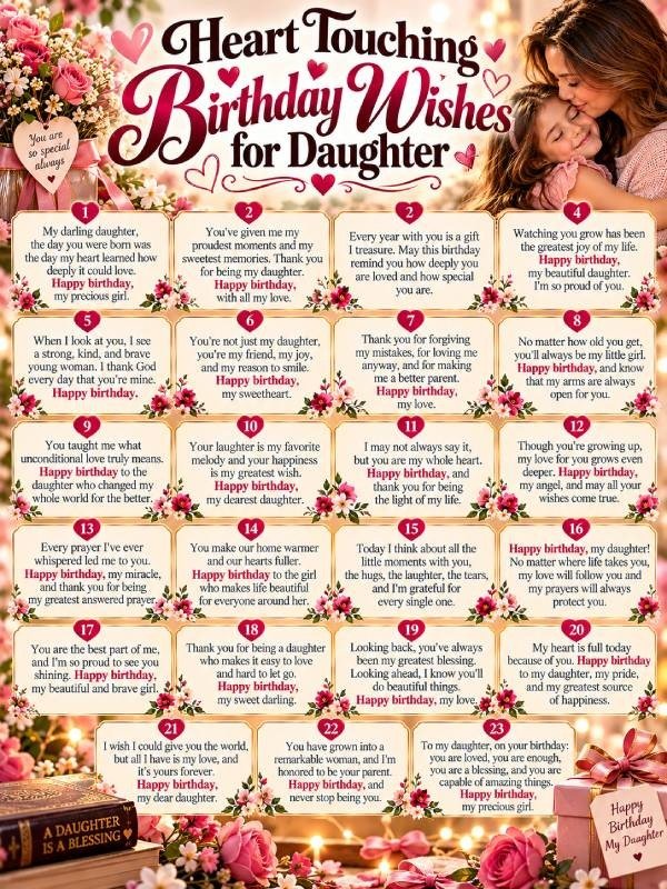 Heart Touching Birthday Wishes for Daughter
