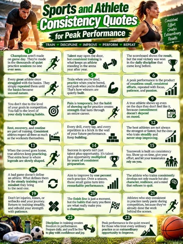 Sports and Athlete Consistency Quotes for Peak Performance