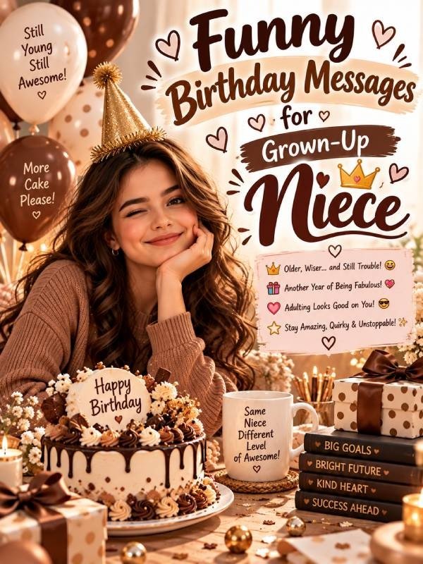 Short and Funny Birthday Wishes for Niece